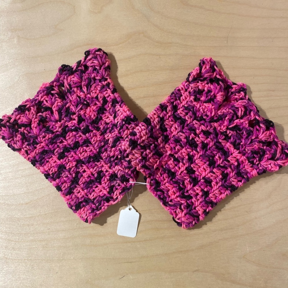 Pink and Black Crochet Boot Toppers (OT)